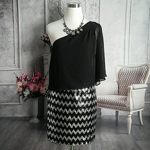 Bisou Bisou Dresses & Skirts - Bisou Bisou Michele Bohbot One Shoulder Dress 10